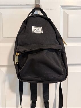 Herschel Supply Company Black Mini Backpack with Gold Zippers